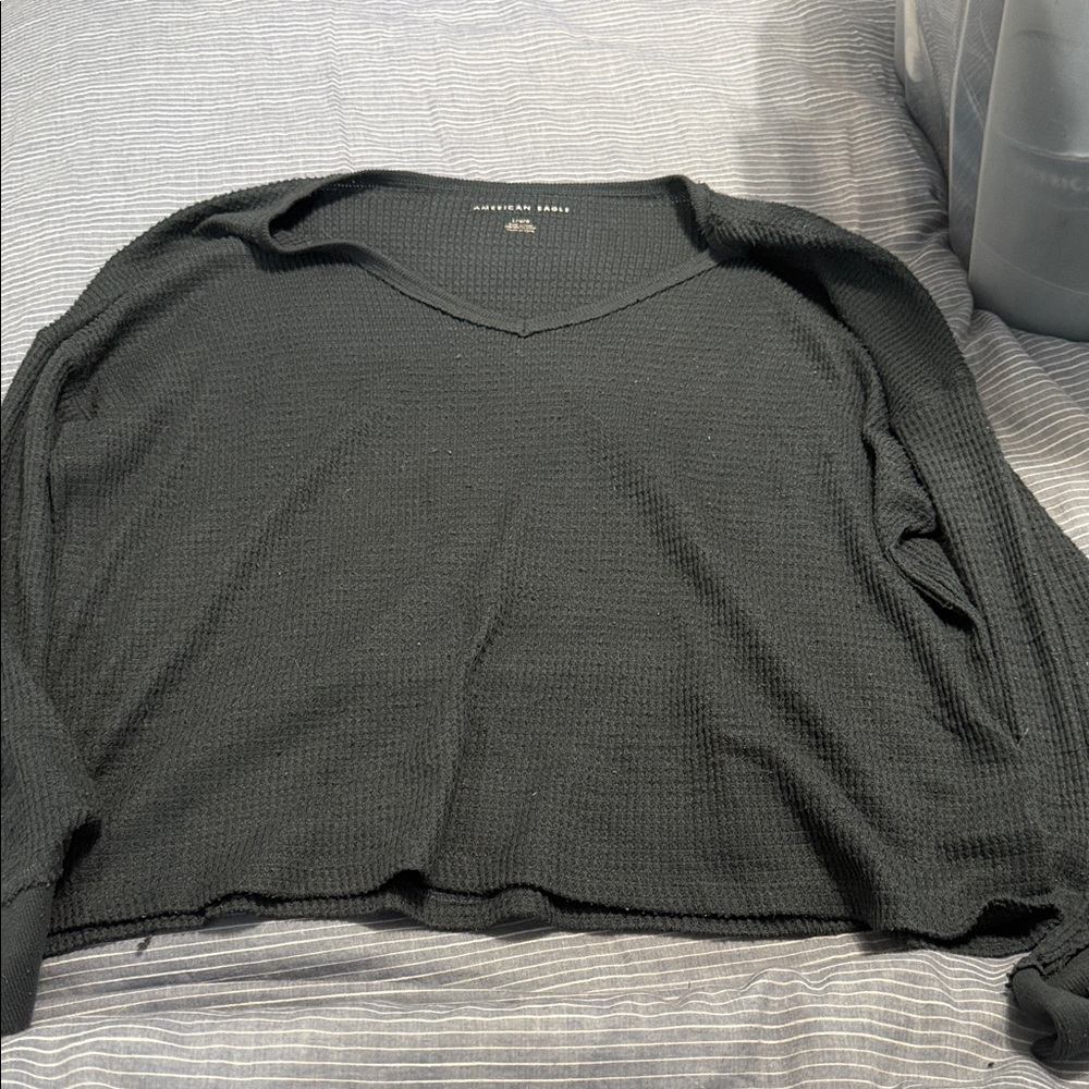 American Eagle Outfitters Black V-Neck Sweater